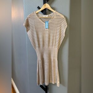 Beige Knit Coverup Dress